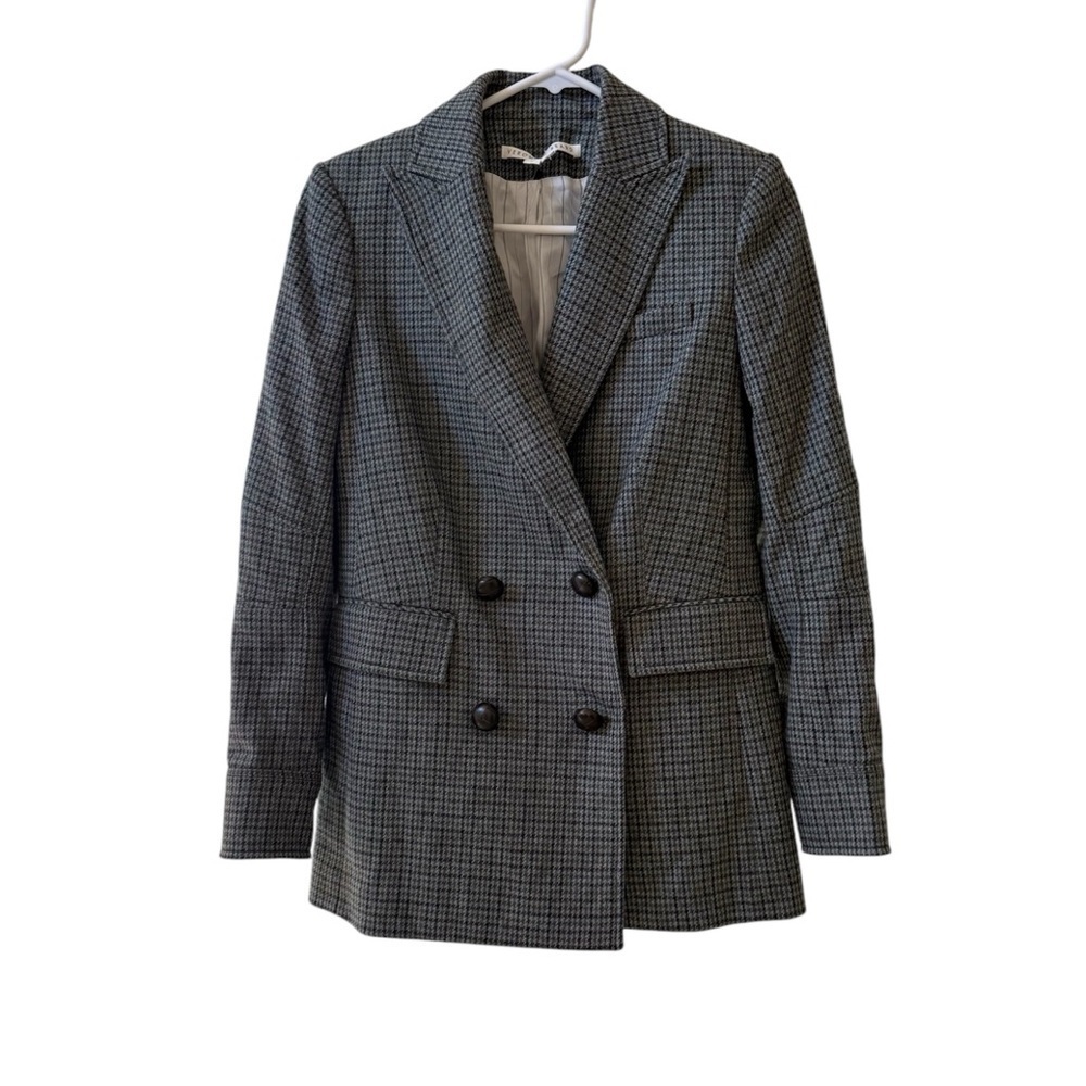 VERONICA BEARD Pyle Dickey Wool Double Breasted Blazer in Sage Multi Sz 0 - Picture 5 of 12